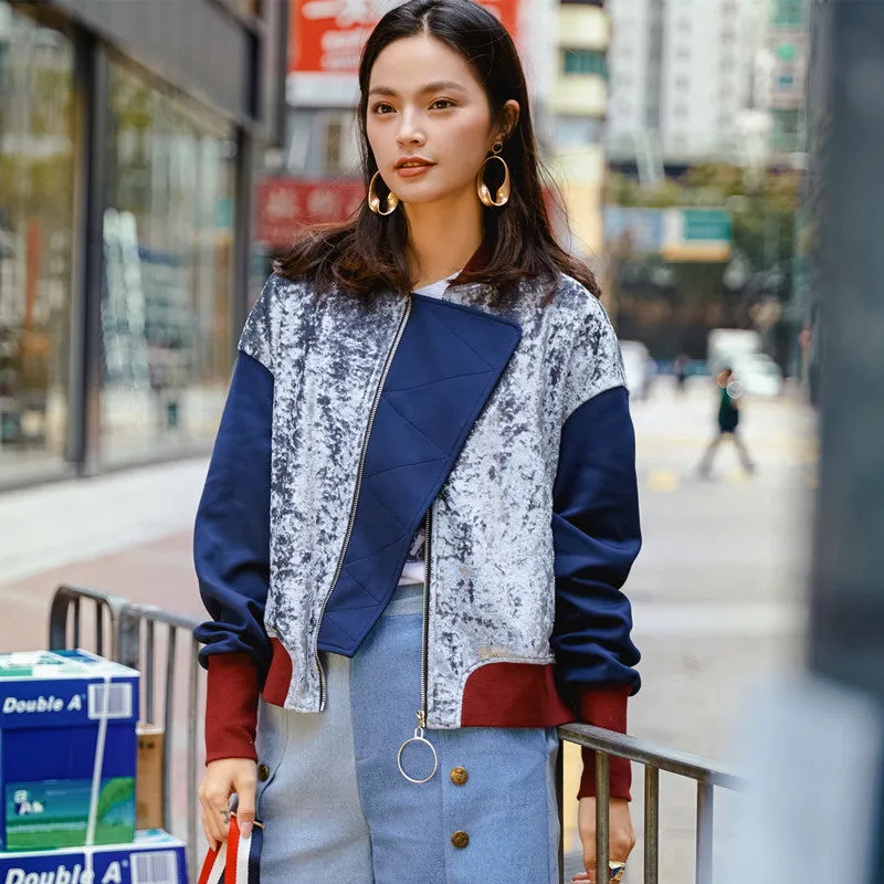 8GIRLS COLORBLOCK VELOUR TRACK JACKET
