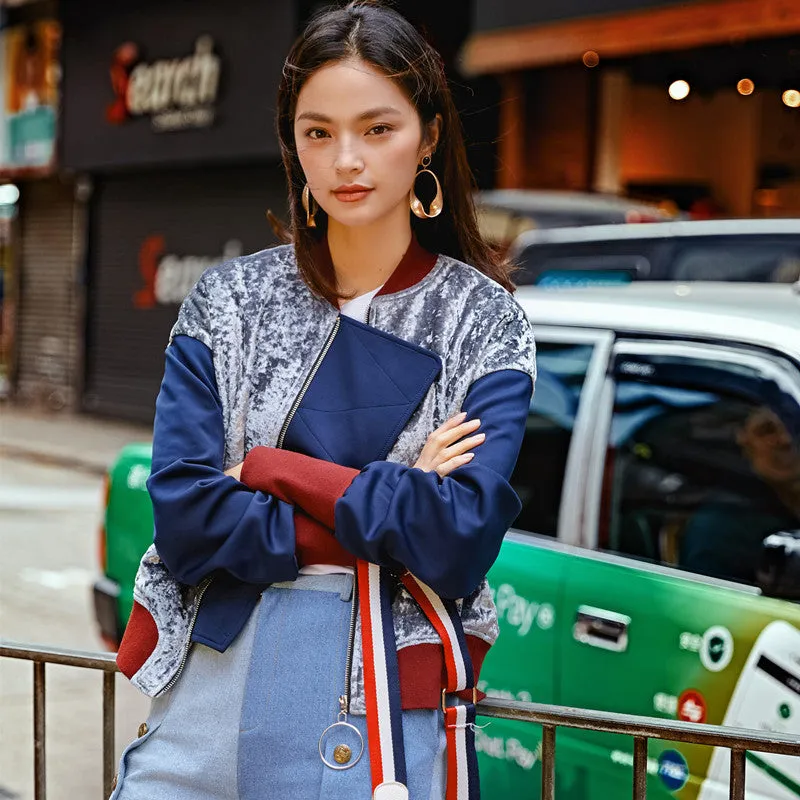 8GIRLS COLORBLOCK VELOUR TRACK JACKET