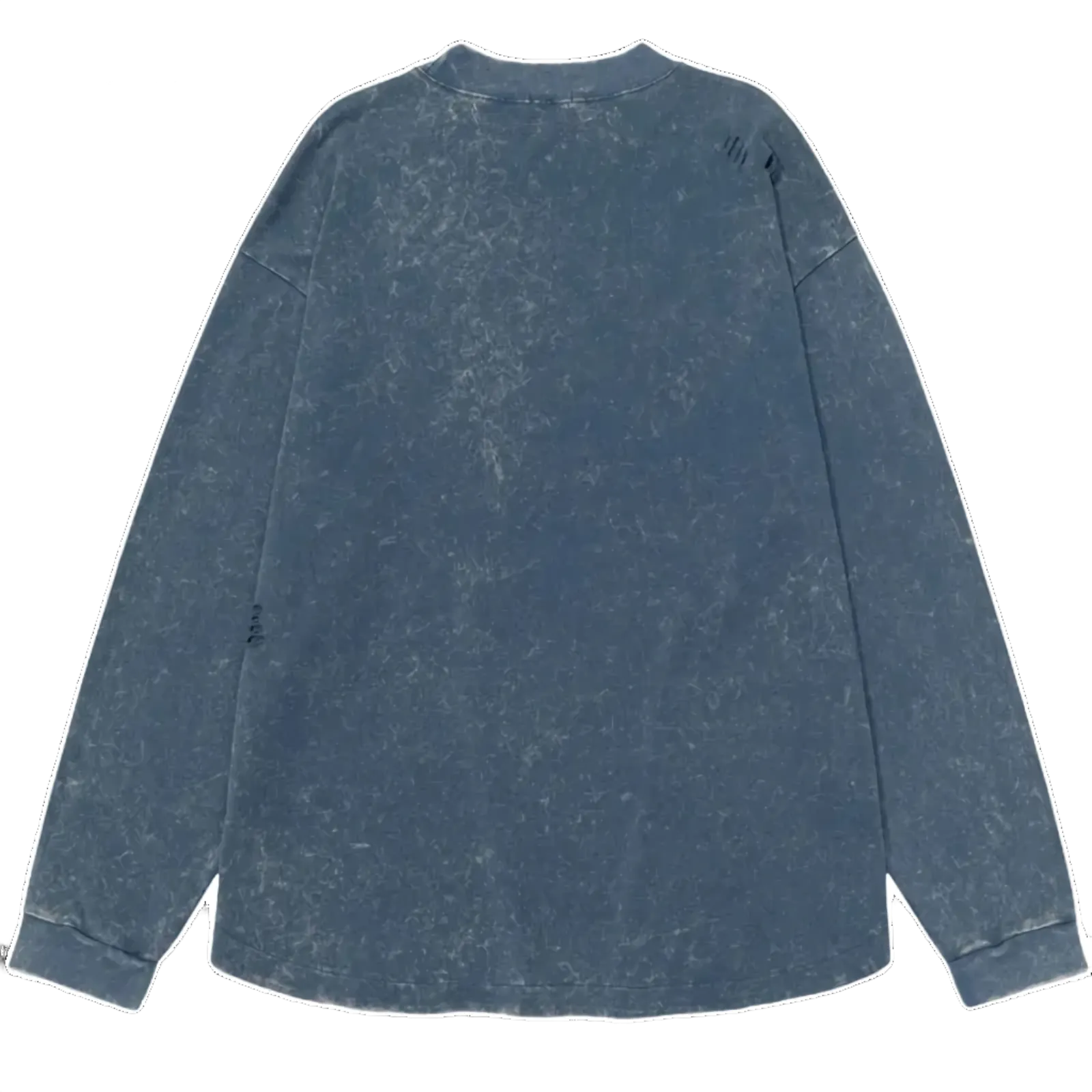 Aged Long Sleeve Cotton Tee with Distressing