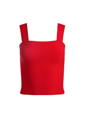 Alice   Olivia Torie Wide Strap Tank in Bright Ruby