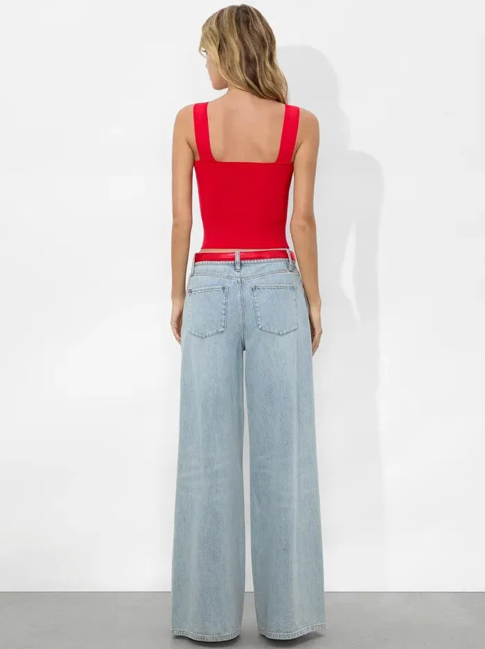 Alice   Olivia Torie Wide Strap Tank in Bright Ruby