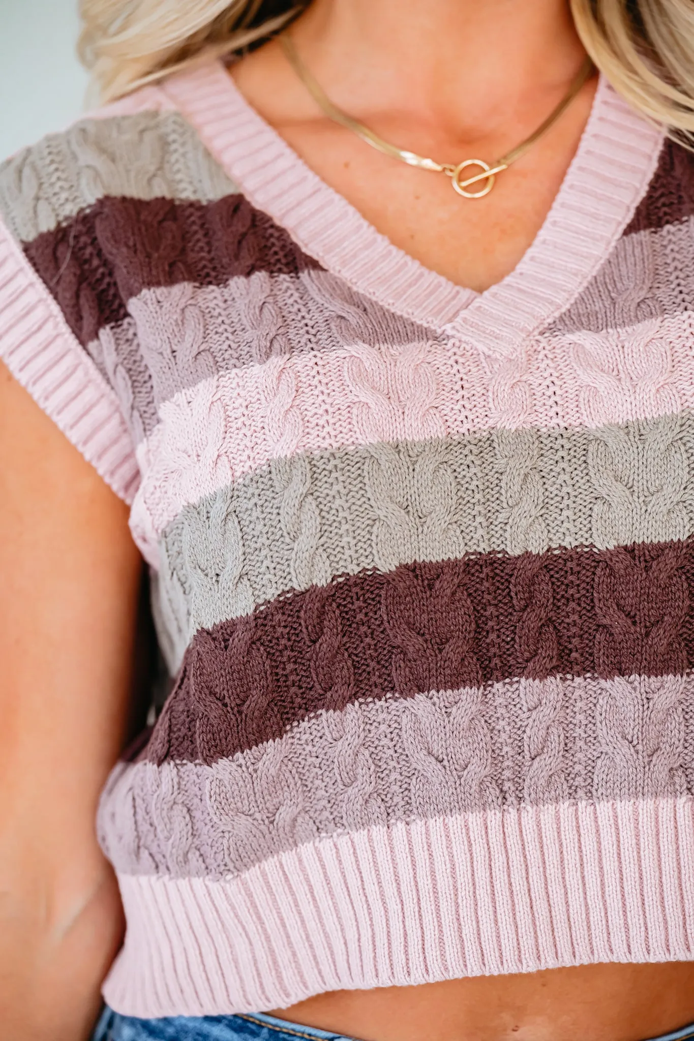 Autumn Calling Sweater Vest - Mauve