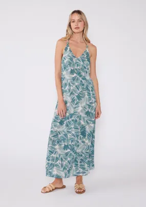 Beaded Spaghetti Strap V Neck Maxi Dress