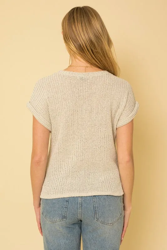 Beige Twist Top