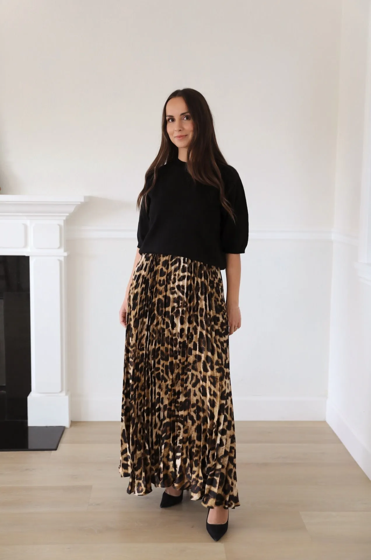 Black Puff Short Sleeve Sweater