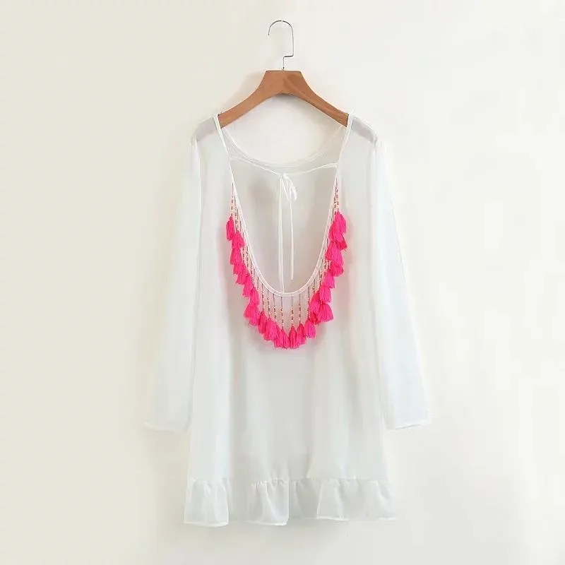 Bohemian Beach Loose Tassel Mini Dress