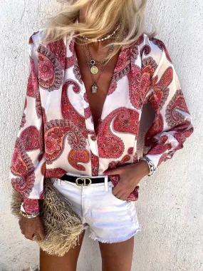 Bohemian Loose Retro Long Sleeve Casual Shirt
