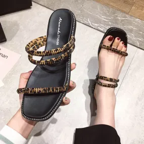 BOOPDO DESIGN GLITTER TUBE FLAT SLIDER SANDAL