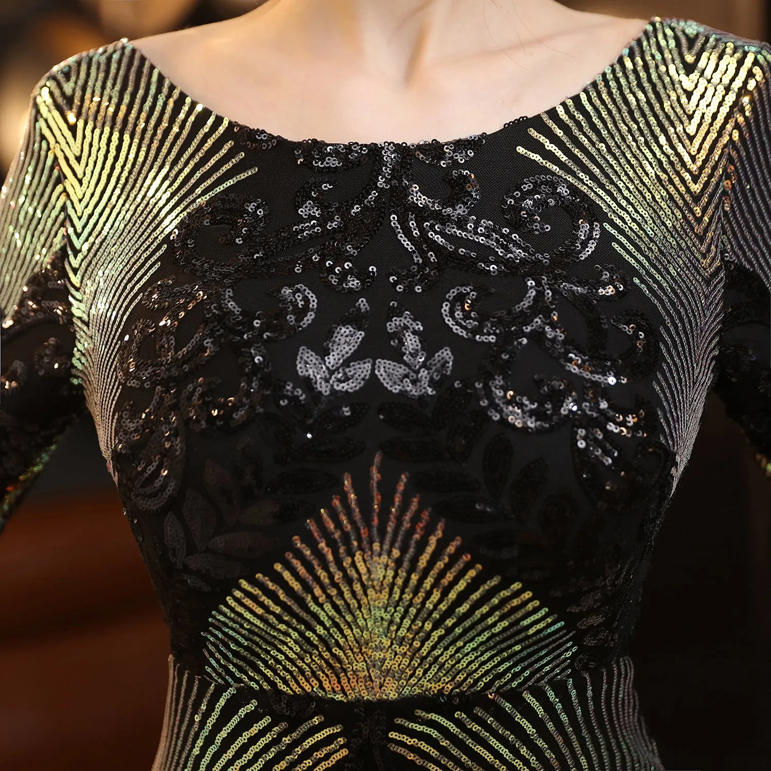 Clio-18197-Long Sequin Dress