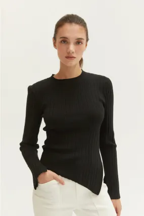 Danielle Rib Knit Top - Black