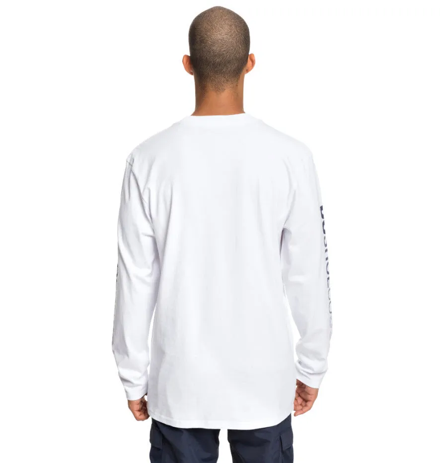 DC Men's Square Star Long Sleeve T-Shirt Snow White UDYZ03598