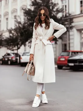 Elegant V-Neck Long Coat