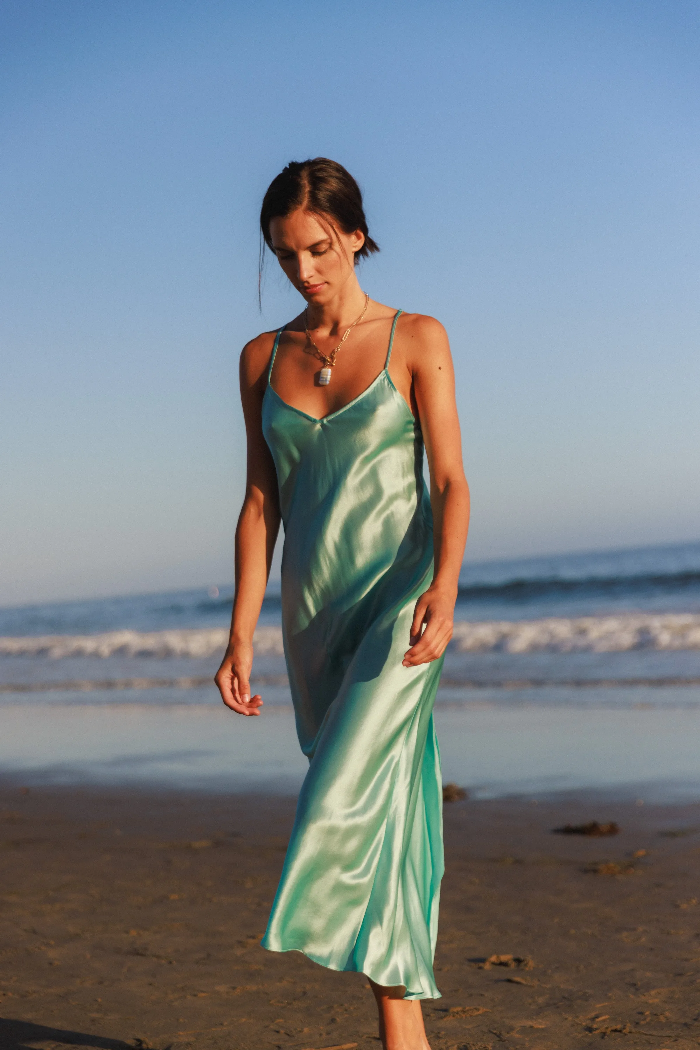 Emma Slip Dress - Sea Foam