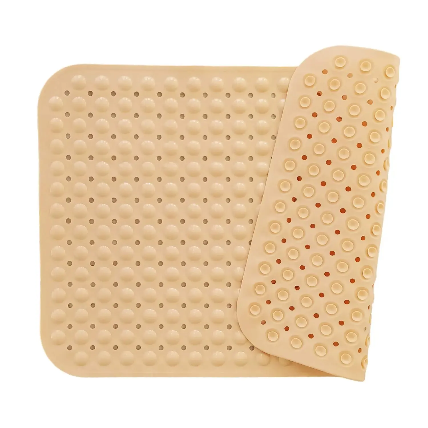 Experia Anti-Slip bath mat with Suction Cup 88x58cm(Cream Color with Soft-Pebble)