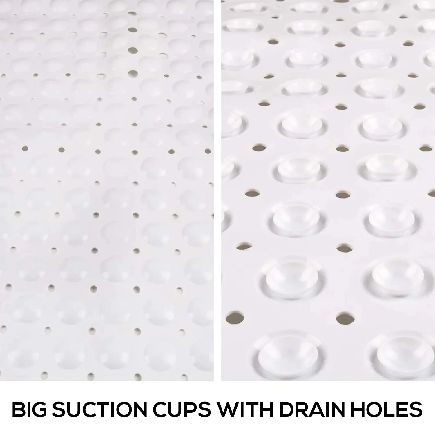 Experia Anti-Slip with Suction Cup Bath Mat with Soft-Pebble (106x60cm, Big Size, White)