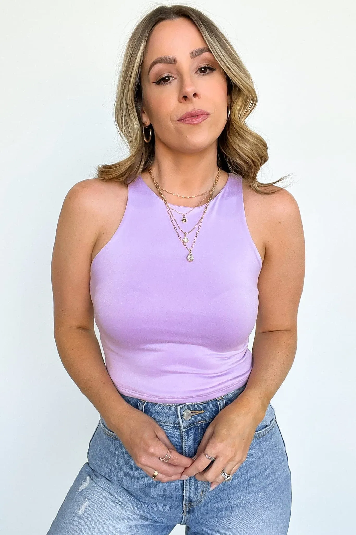 Faridah Brushed Knit Round Neck Tank Top - FINAL SALE
