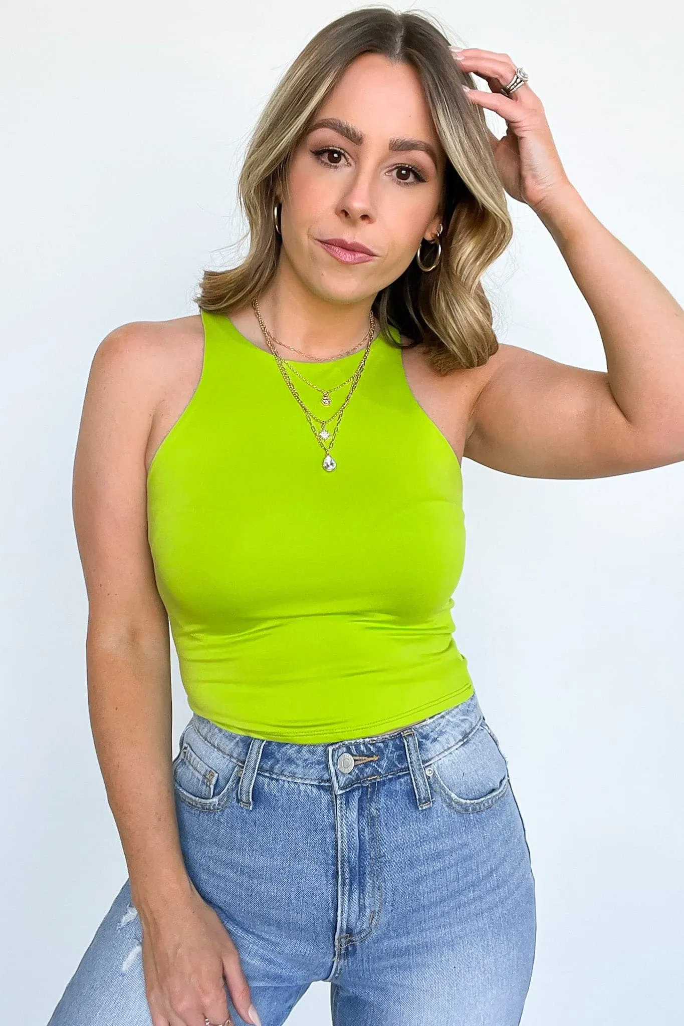 Faridah Brushed Knit Round Neck Tank Top - FINAL SALE
