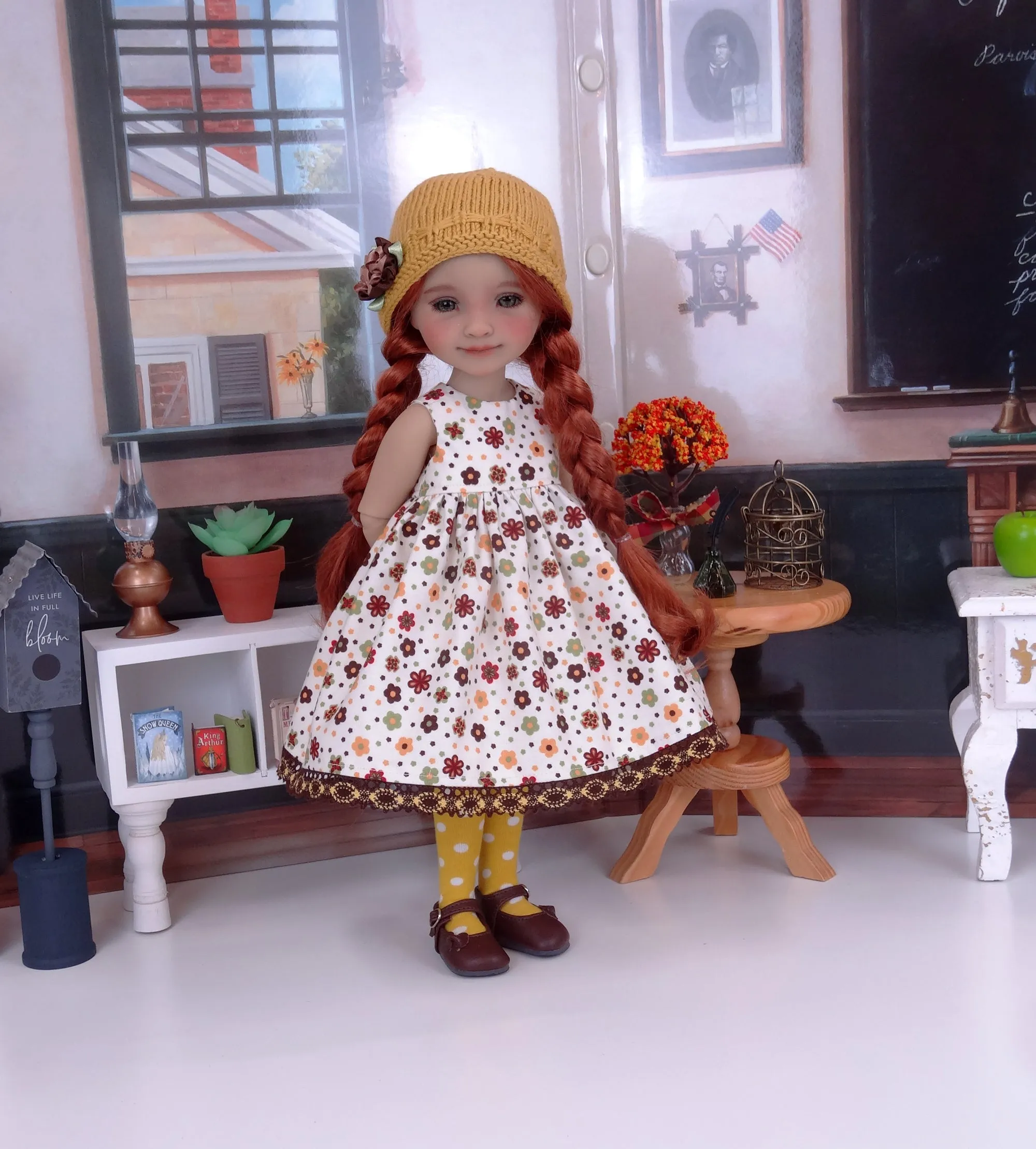 Floral Frenzy - dress and sweater with shoes for Ruby Red Fashion Friends doll