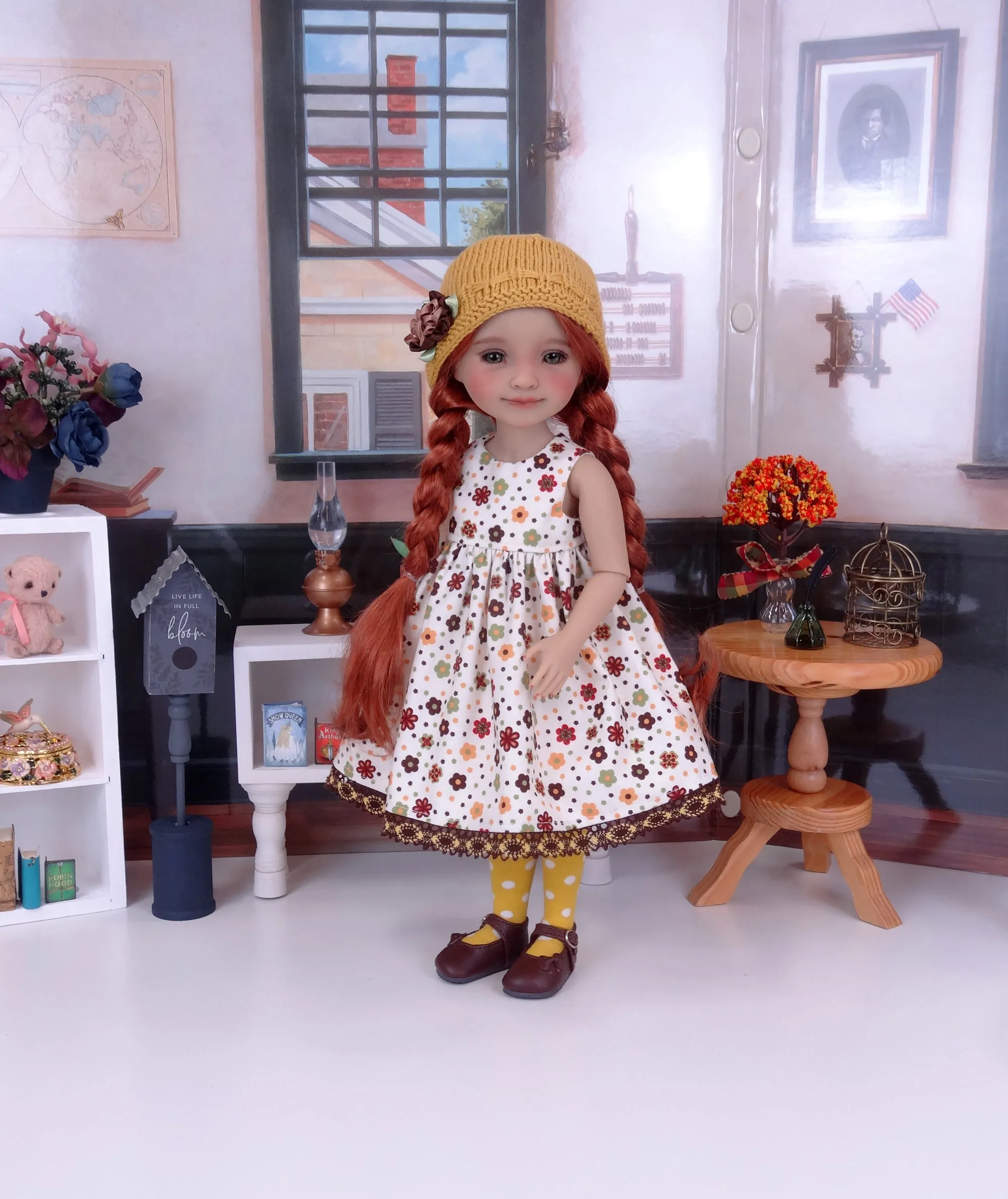 Floral Frenzy - dress and sweater with shoes for Ruby Red Fashion Friends doll