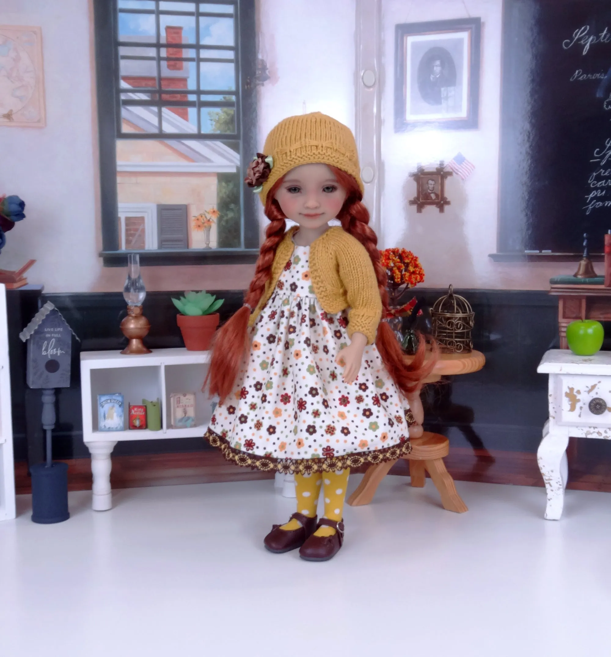 Floral Frenzy - dress and sweater with shoes for Ruby Red Fashion Friends doll