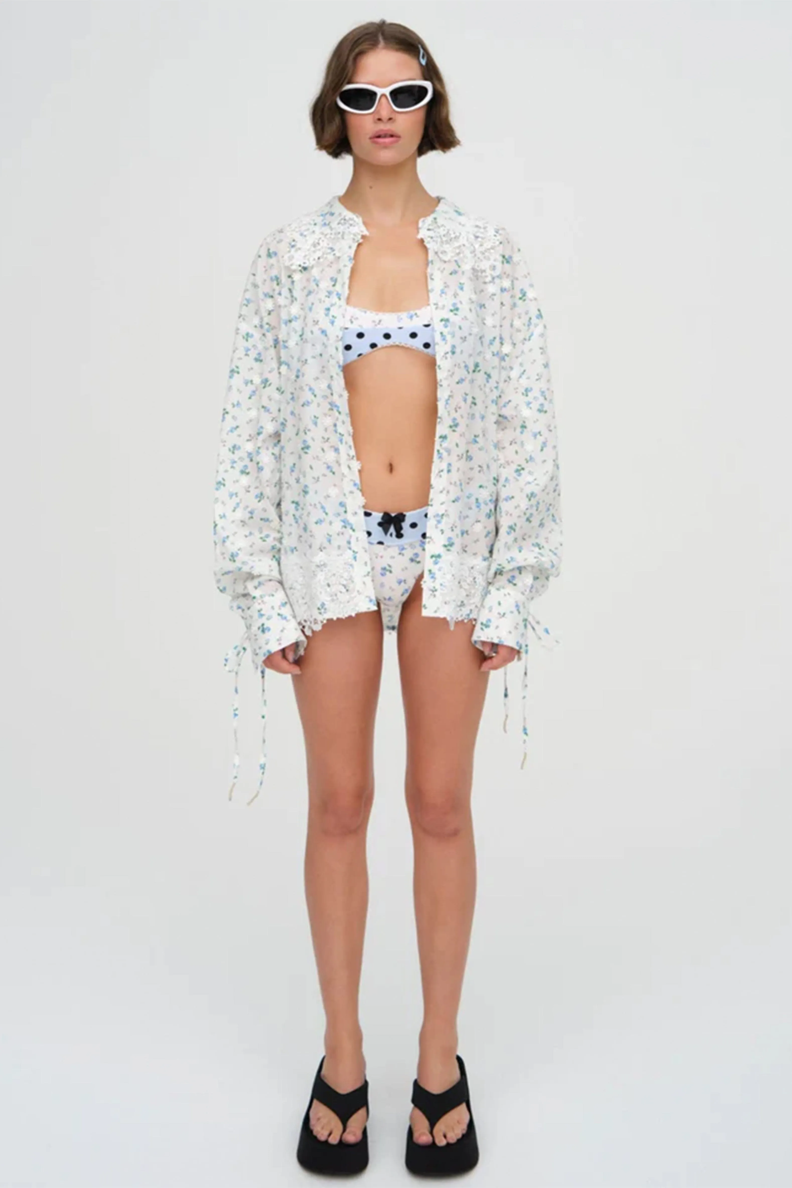 FOR LOVE & LEMONS | Muna Coverup Top - White