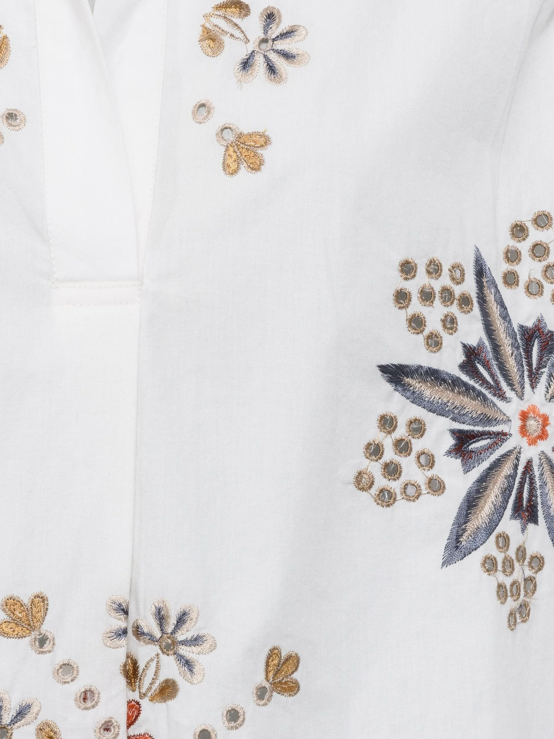 French Connection EZAN EMBROIDERED ORGANIC RHODES SHIRT 72SAX