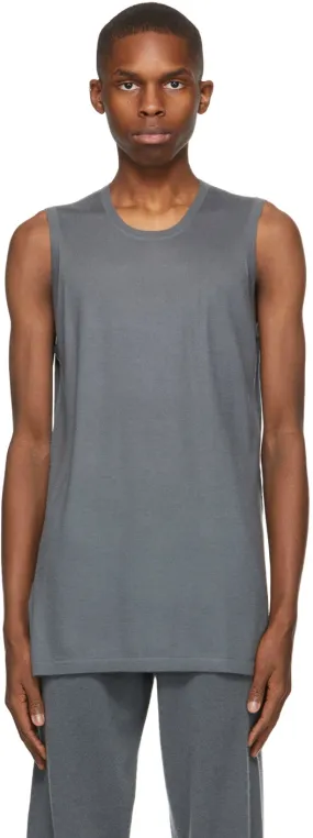 Frenckenberger Grey Cashmere Muscle Tank Top