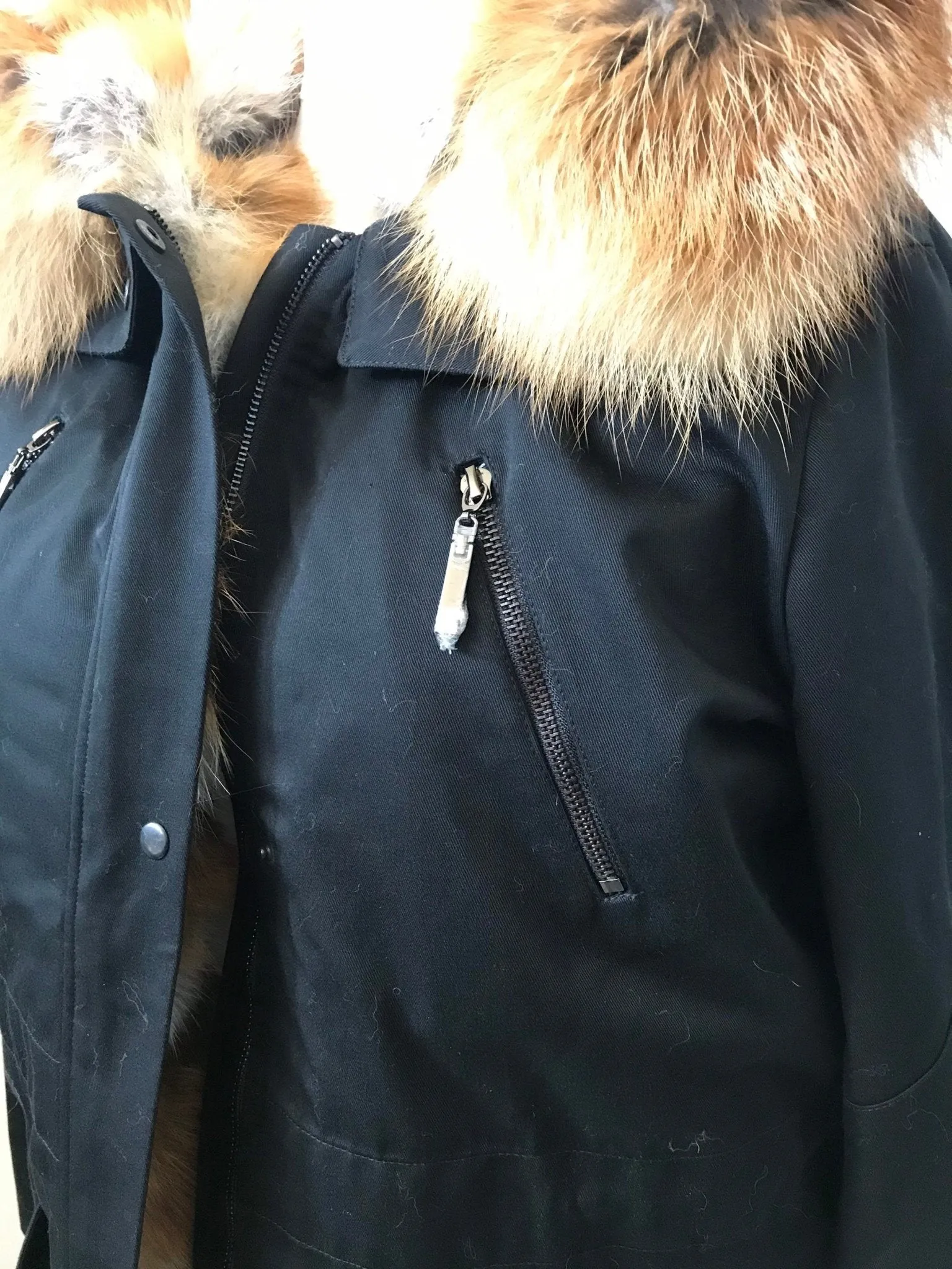 Fur Puffer Parka With Hood Parka With Hood Coat women’s fox fur 2 in 1