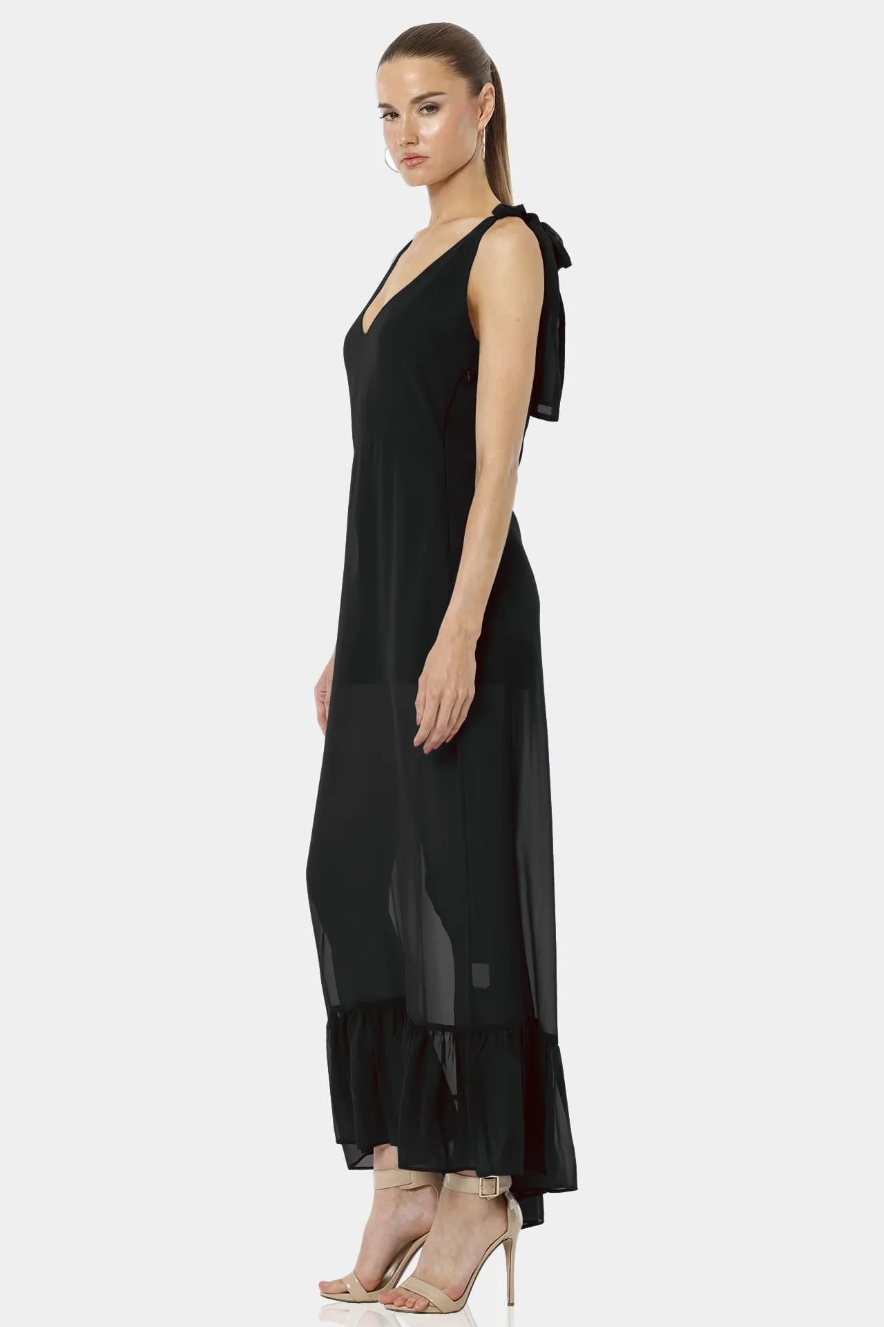 Garden Black Magic Dress With Long Sheer Elegance