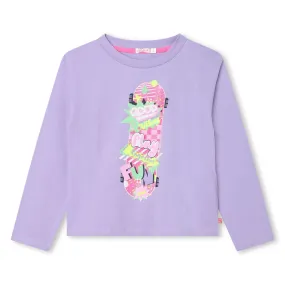 Girls Lilac Skate Board T-Shirt