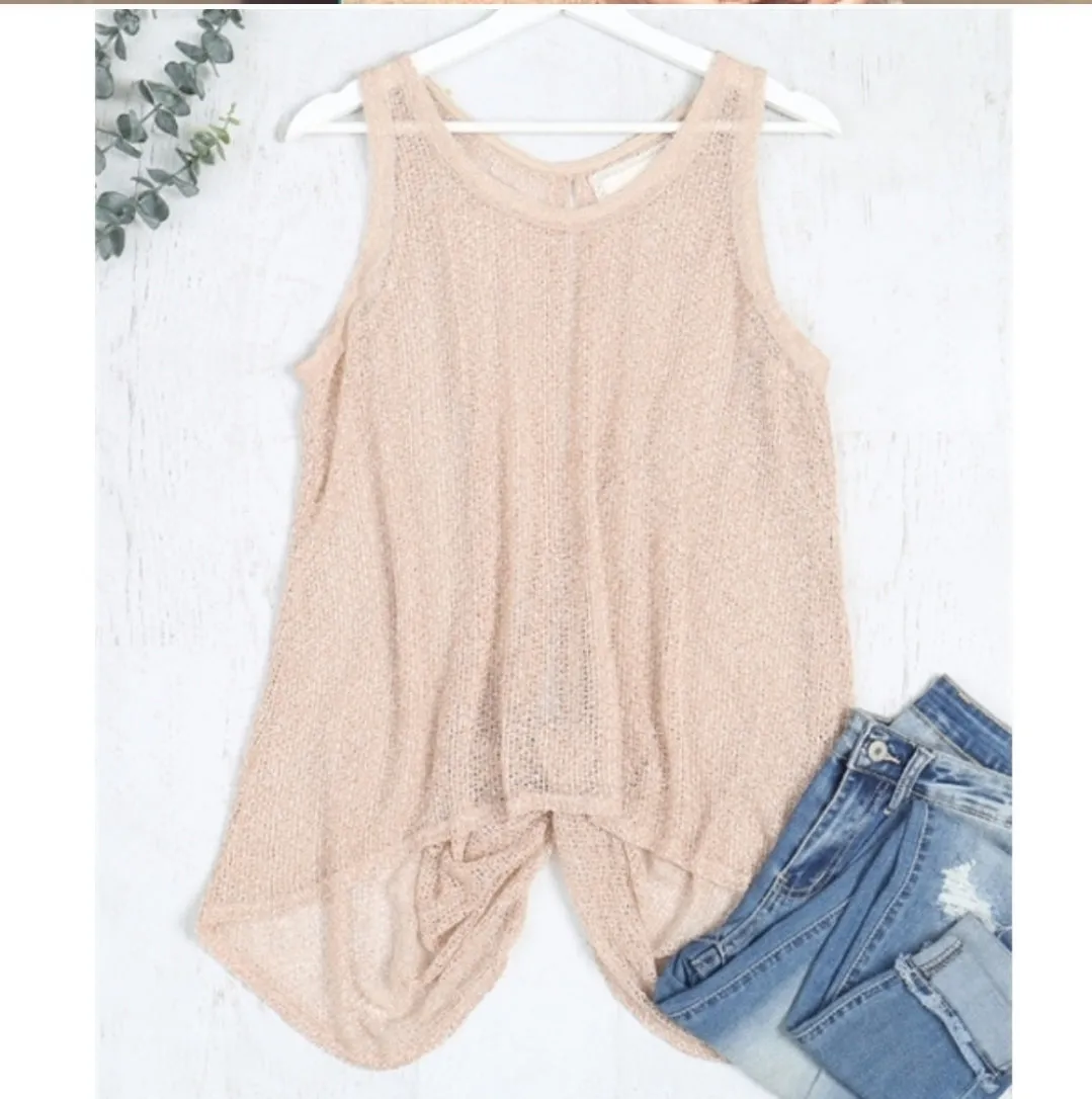 Handmade Slub Knit Twist Back Tank