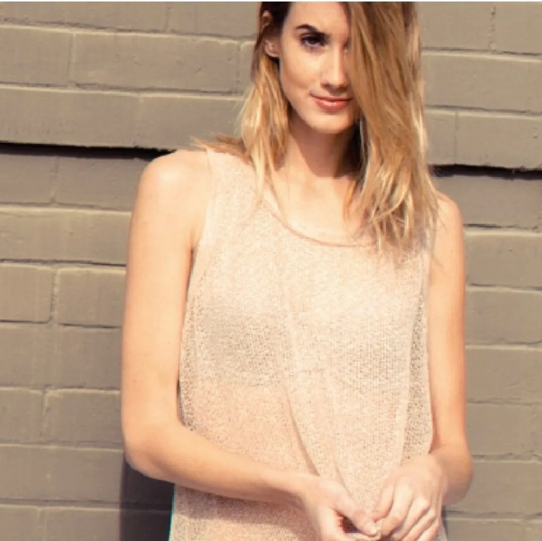 Handmade Slub Knit Twist Back Tank