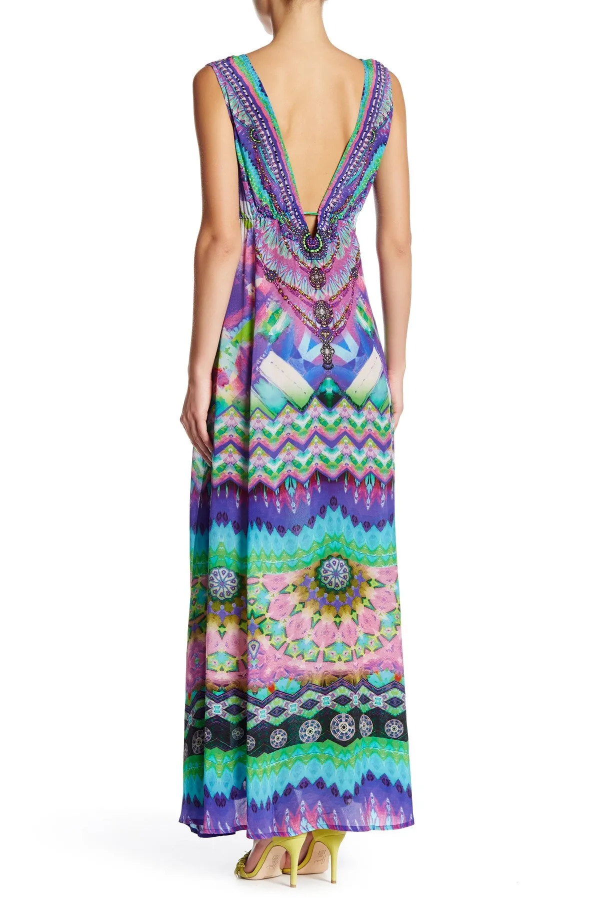 High Slit Long Blue Prom Dress