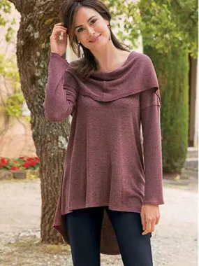 Irregular Cut Hooded Knitted Top
