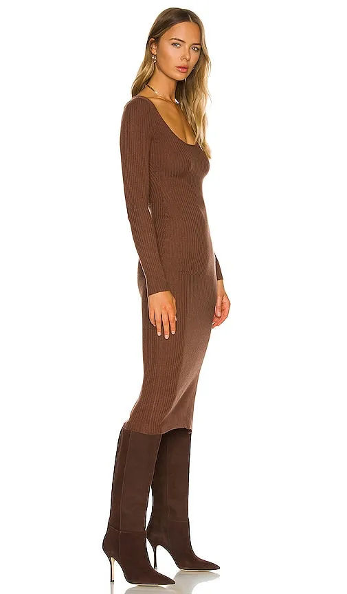 L'Academie Nessa Sweater Dress in Chocolate