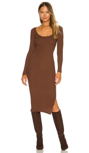 L'Academie Nessa Sweater Dress in Chocolate