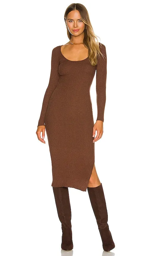 L'Academie Nessa Sweater Dress in Chocolate