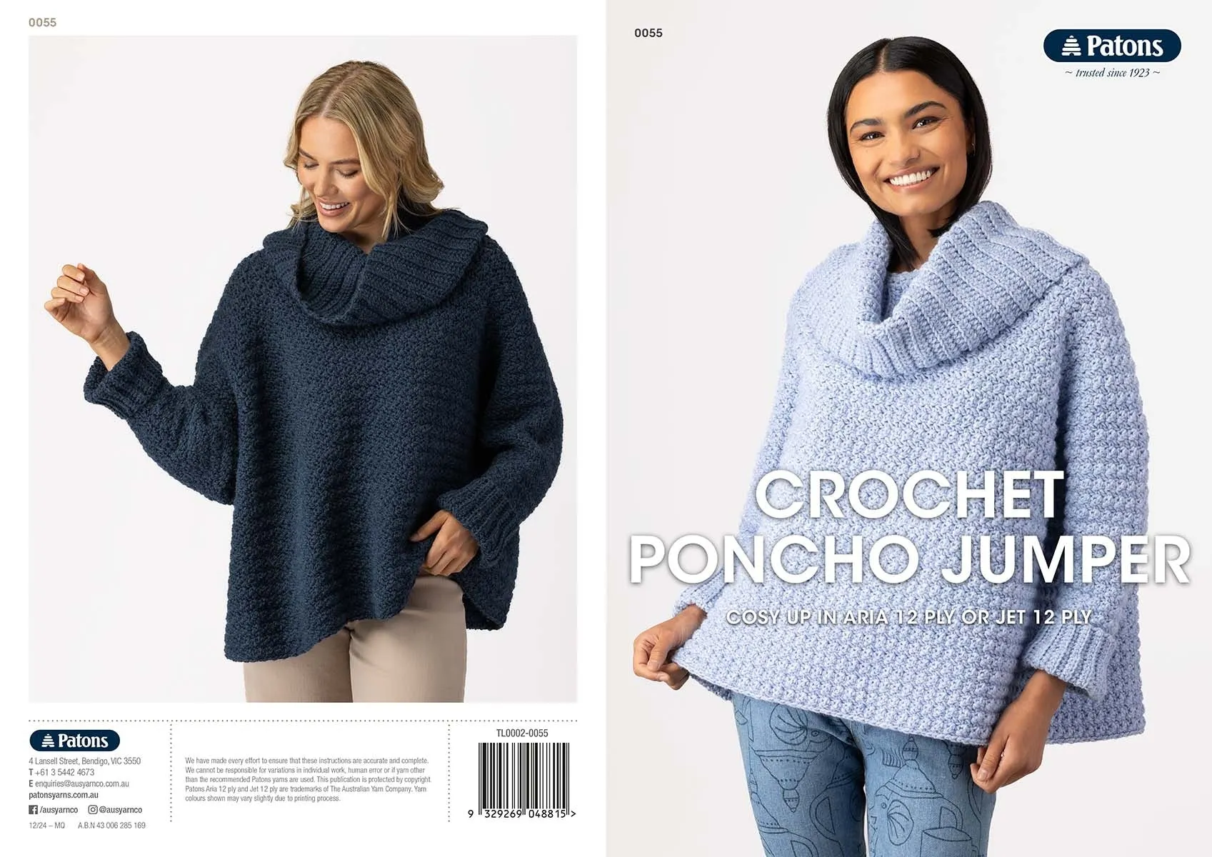 Leaflet 0055 - Patons Crochet Poncho Jumper