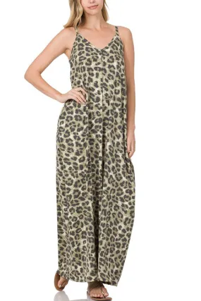 Leopard V-Neck Maxi Dress