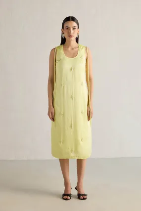 LIME EMBELLISHED SLIP DRESS