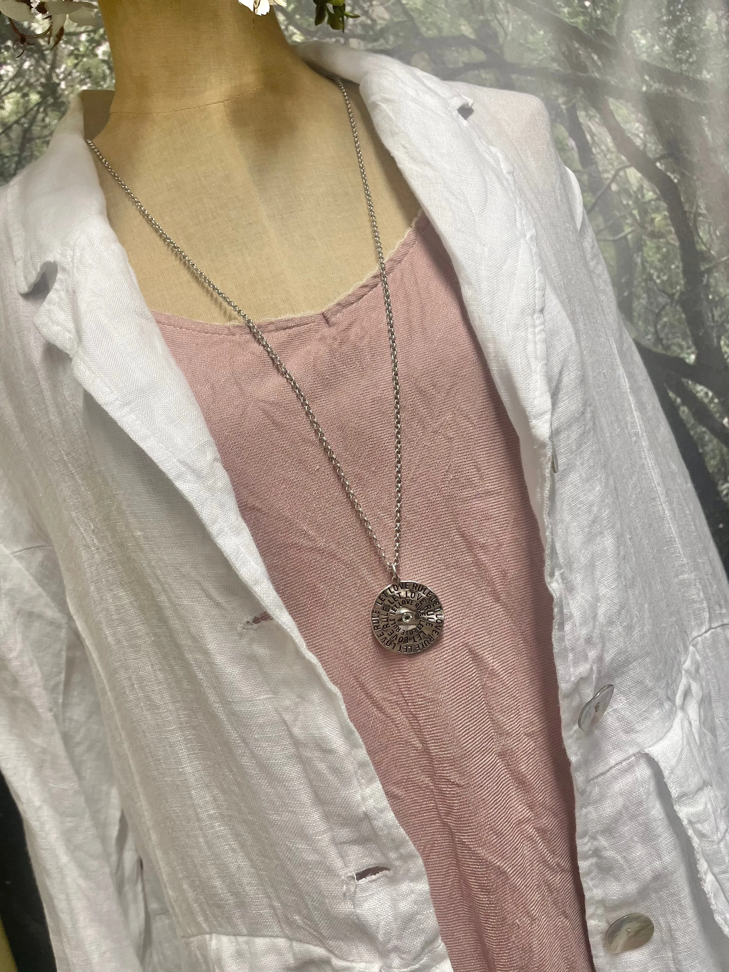 Mauve pink French linen slip dress