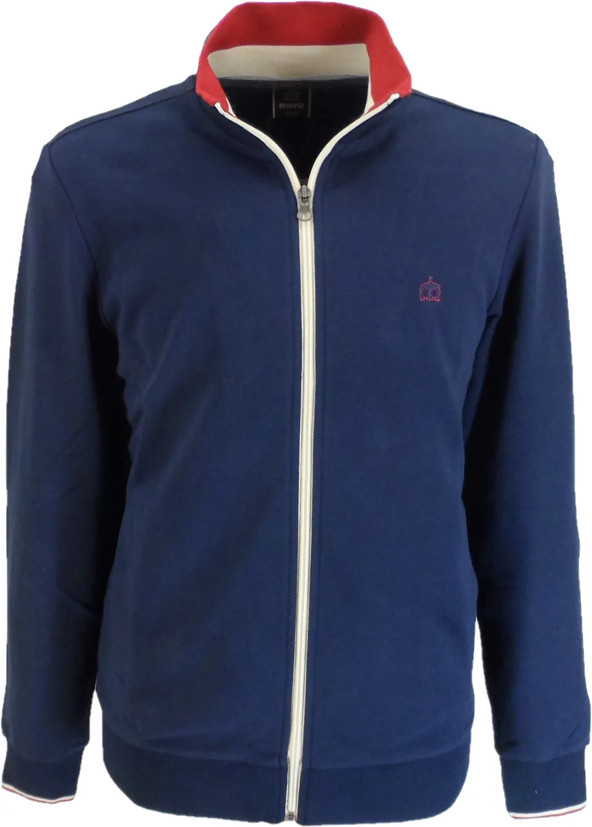 Merc Mens Navy Blue Truman Retro Track Tops