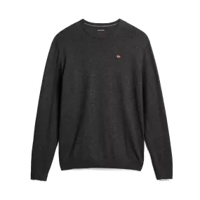 Napapijri - Damavand Dark Grey Melange Crew Neck Jumper - NP0A4GJU - DARK/GREY/MEL