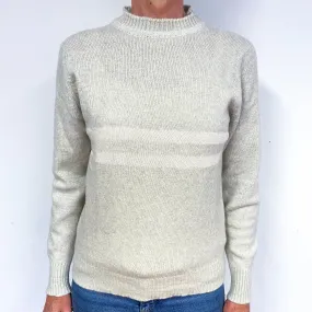 New Frost Grey Cashmere Crew Neck Jumper Medium