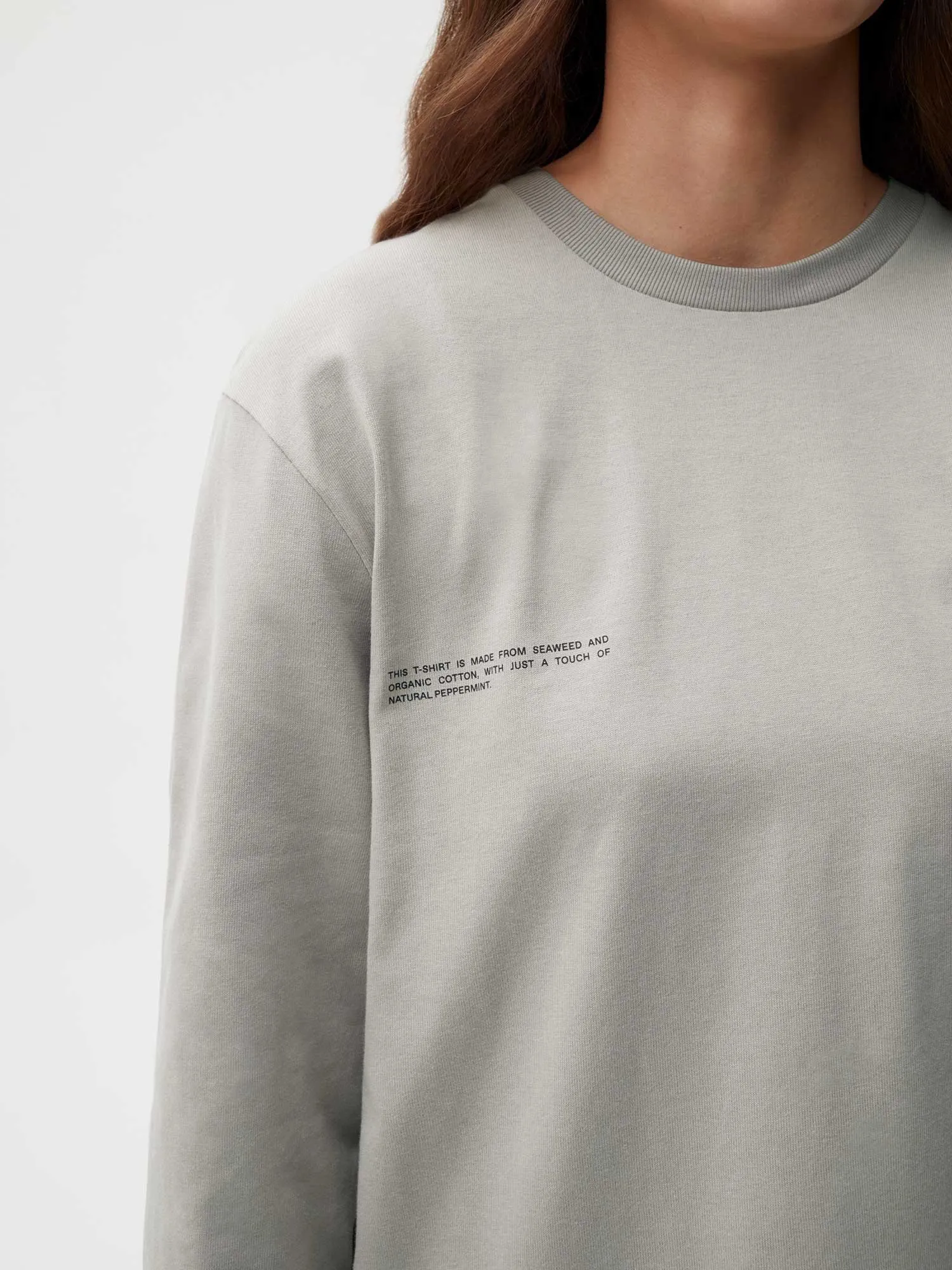 Organic Cotton Long Sleeve T-shirt with C-FIBER™—stone