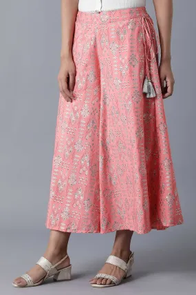 Pink Floral Print Culotte