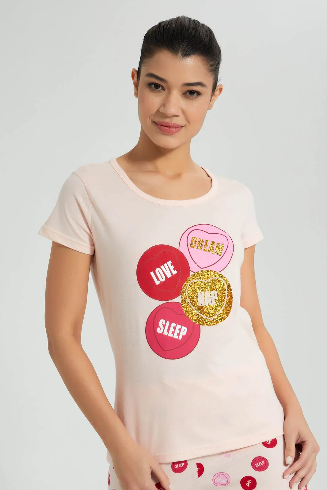 Pink Printed Pyjama Set (2 Piece)