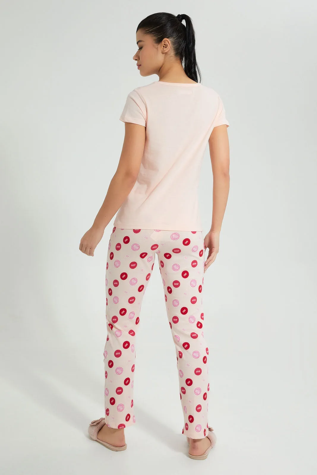 Pink Printed Pyjama Set (2 Piece)