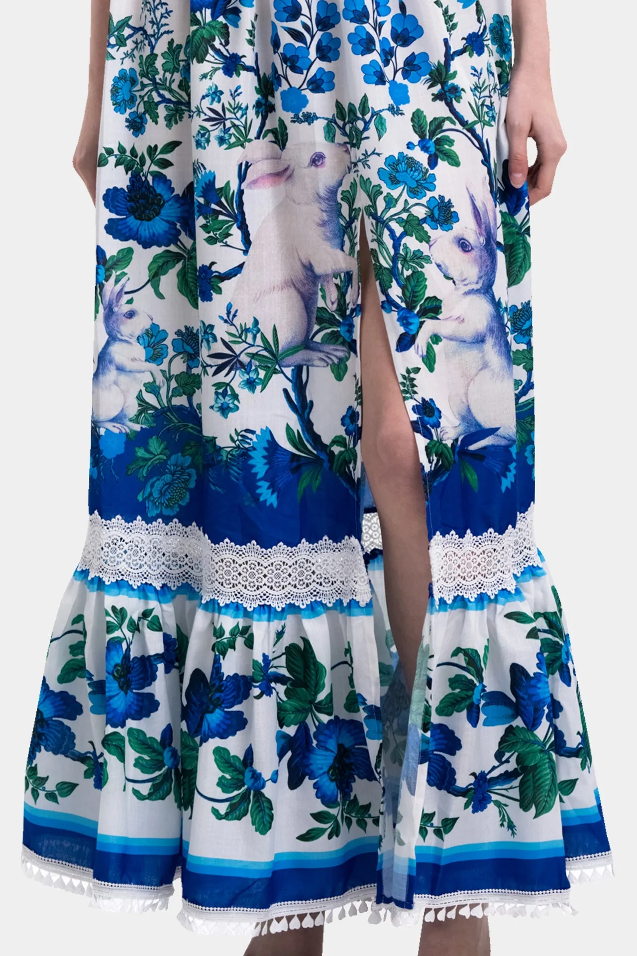 Puff Sleeve Pure Cotton Maxi Dress