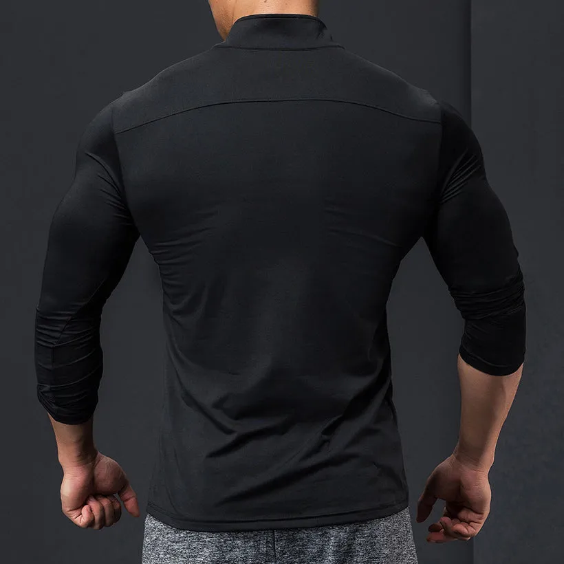 Quick Dry breathable Running Shirt Men Bodybuilding Sport T-shirt Long Sleeve